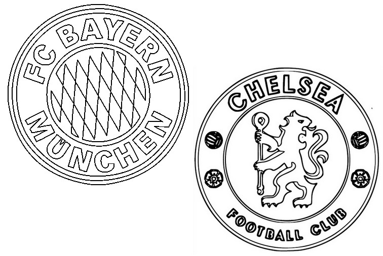Desenho para colorir Oitavas de final : FC Bayern München - Chelsea FC - Liga dos Campeões da UEFA 2020