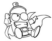 Coloring page Tag Black 047 Mutant Bandits