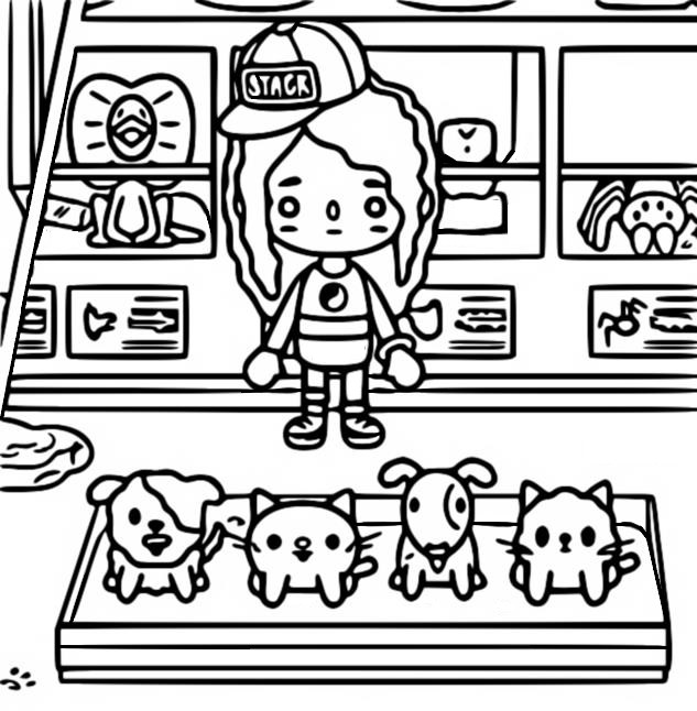 Coloring page Pets - Toca Life