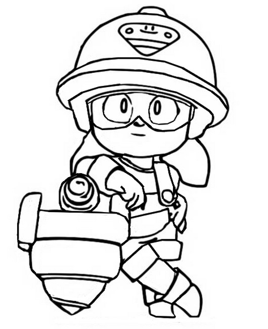 Coloring page Default Jacky - Brawl Stars March 2020 Update