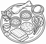 Kolorowanka do druku - Talerz Sederowy - Żydowska Pascha