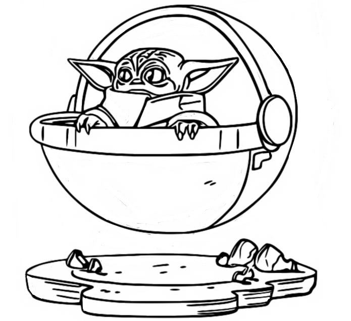 Dibujo para colorear Baby Yoda