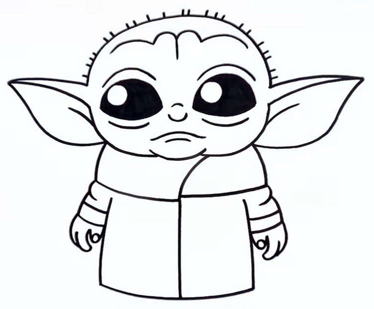 Coloring page Baby Yoda - The Mandalorian