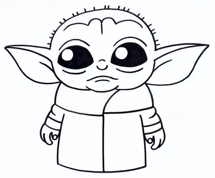 Desenho para colorir Baby Yoda