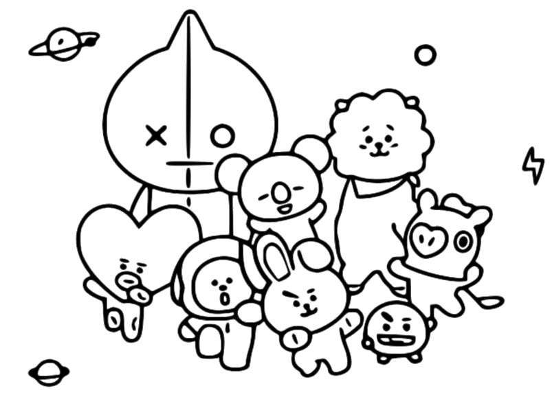 Fargelegging Tegninger Line Friends