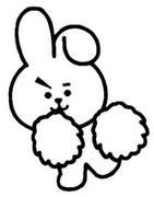 ぬりえ ピンク色のワイルドウサギCOOKY