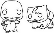 Kolorowanka Charmander & Bulbasaur