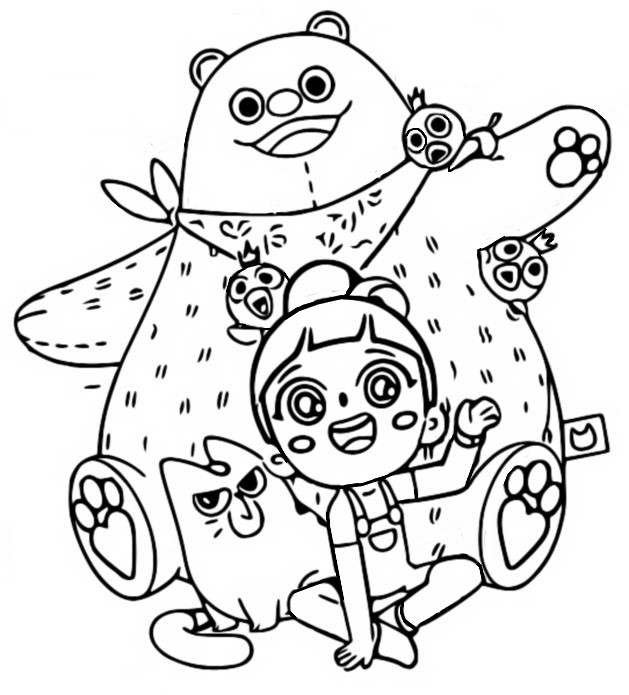 Coloring page Pink bear