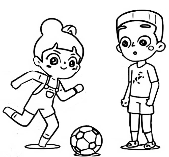 Kleurplaat Voetbal met Timmy
