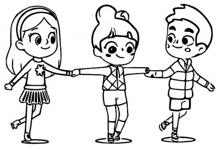 Desenho para colorir Com Timmy e Faye