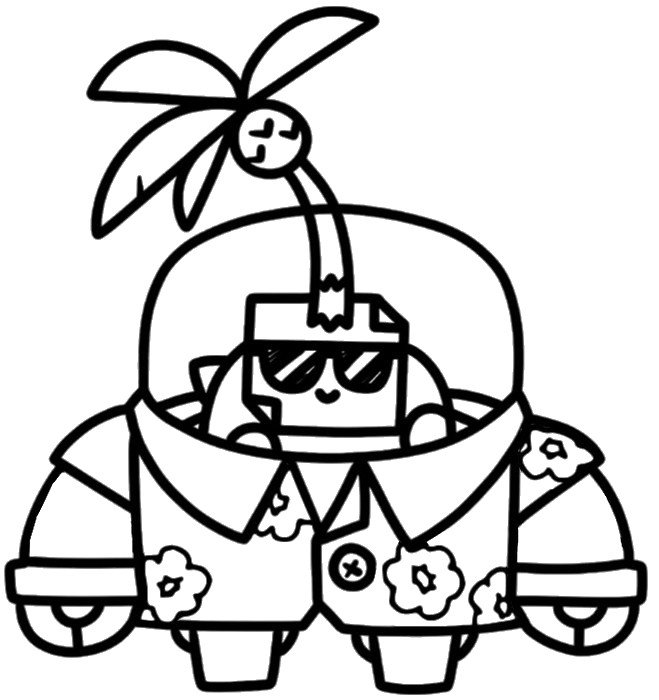 Coloring page Tropical Sprout - Brawl Stars May 2020 Update