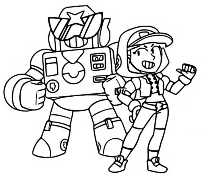 Coloring page Surge and Streetwear Max - Brawl Stars Summer 2020 update