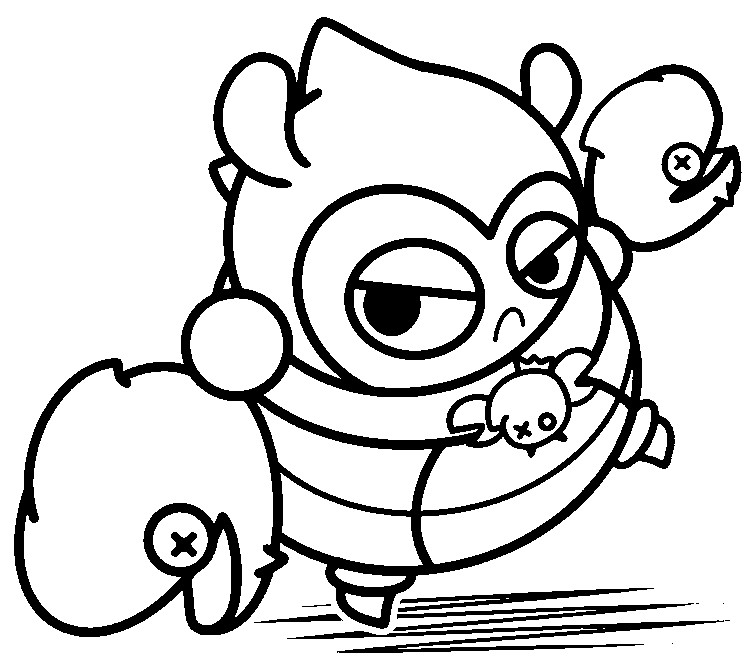 Coloring page King Crab Tick - Brawl Stars Summer 2020 update
