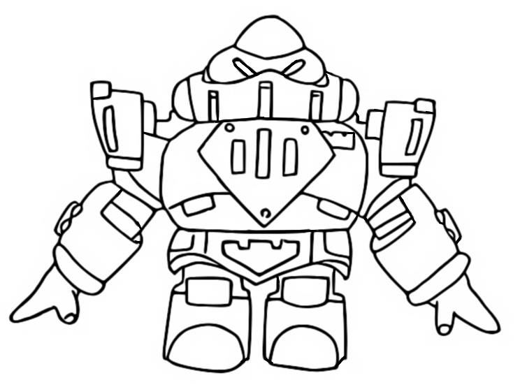 Coloring page Mecha Paladin Surge