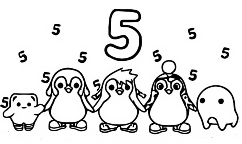 Coloring page 5 little friends