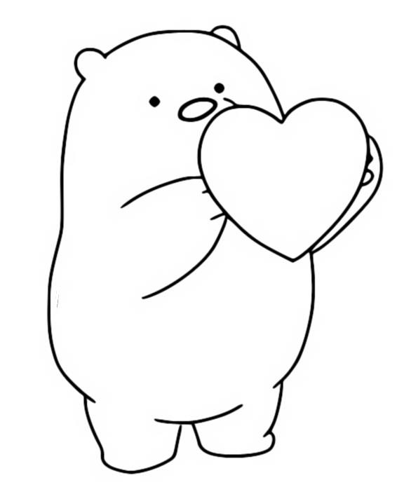 Disegno da colorare Orso Bianco (Ice Bear) - We Bare Bears Siamo solo orsi