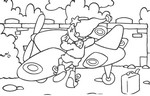 Coloriage à télécharger - Oui-Oui et son avion - Oui Oui