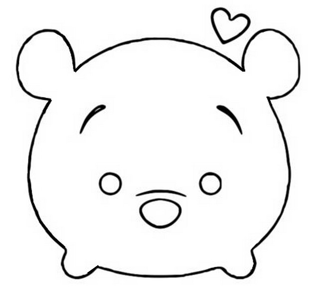 Kleurplaat Pooh (Winnie the Pooh) - Disney Tsum Tsum