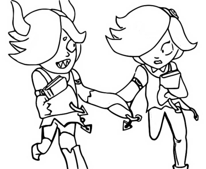 Coloring page Colette and Trixie Colette