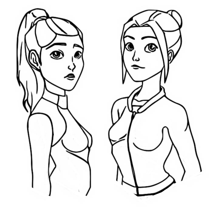 Desenho para colorir Brooklynn e Yasmina