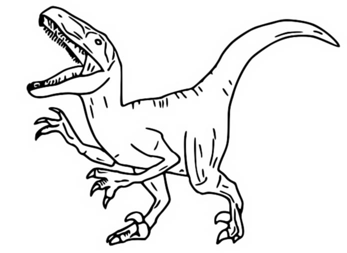 Coloring page Veloraciptor, Blue - Jurassic World - Camp Cretaceous