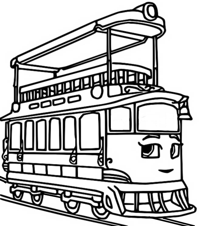 Coloriage Penny le tramway - Mighty Express