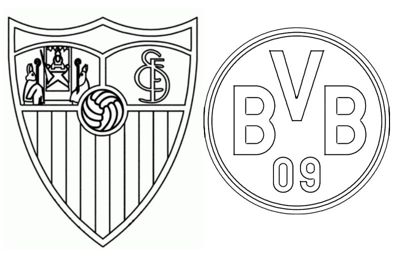 Dibujo para colorear Octavos de final - Sevilla (ESP) - Dortmund (GER)