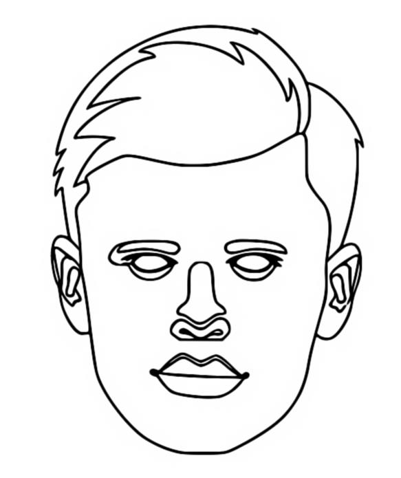 Coloring page Erling Braut Haaland - UEFA Champions League 2021