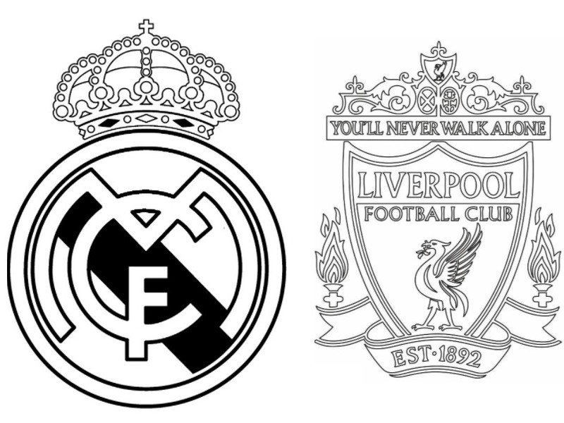 Coloring page Quarter-finals: Real Madrid - Liverpool - UEFA Champions League 2021