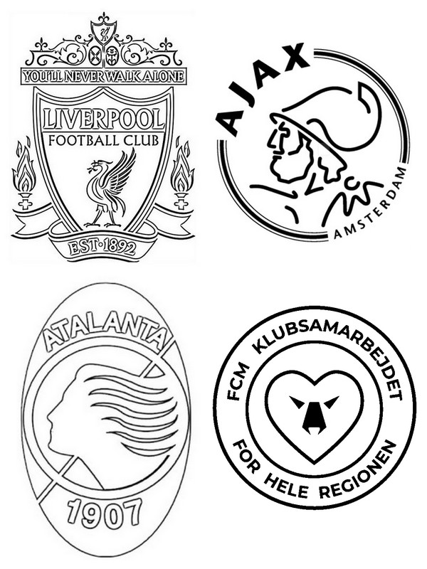 Coloring page Group D: Liverpool - Ajax Amsterdam - Atalanta - FC Midtjylland - UEFA Champions League 2021