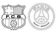 Coloring page Round of 16 - Barcelona (ESP) - Paris PSG (FRA)