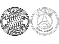 Coloring page Quarter-finals: Bayern München - PSG Paris Saint-Germain