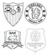 Coloring page Group E: Sevilla - Chelsea - Krasnodar - Rennes