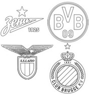 Coloring page Group F: Zenit Saint Petersburg - Borussia Dortmund - Lazio - Club Bruges KV