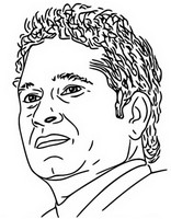 Kleurplaat Sachin Tendulkar