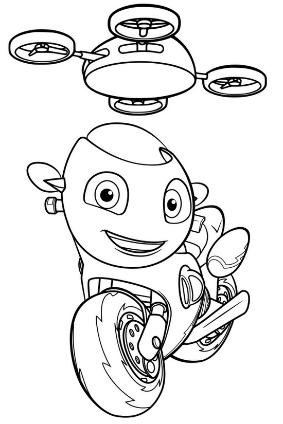 Desenho para colorir Ricky e Quadcopter