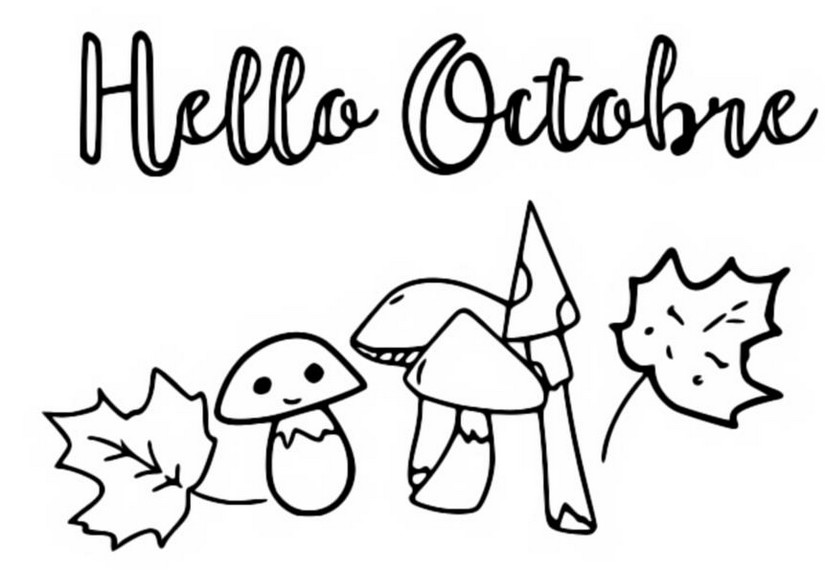 Coloriage Hello Octobre