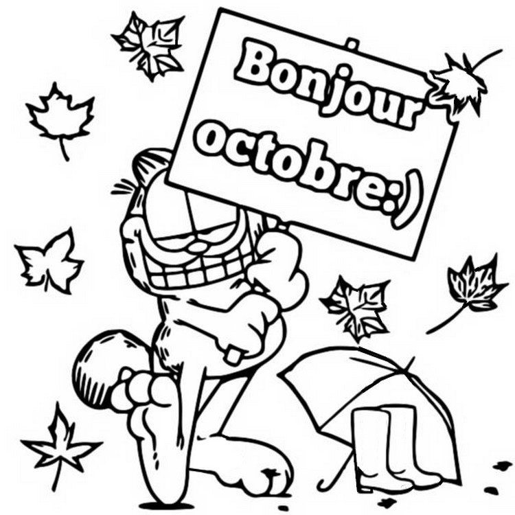 Coloriage Bonjour Octobre