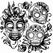 Desenho para colorir O Dia dos Mortos