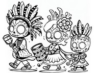 Desenho para colorir O Dia dos Mortos