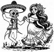 Desenho para colorir O Dia dos Mortos