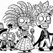 Desenho para colorir O Dia dos Mortos