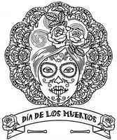 Dibujo para colorear Dia de los muertos