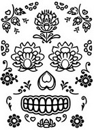 Coloriage Tatouage fleurs