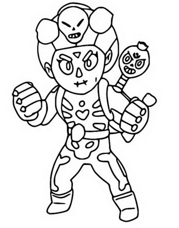 Coloring Page Brawl O Ween Brawloween Rosa 3 - piper brawl stars ausmalbilder