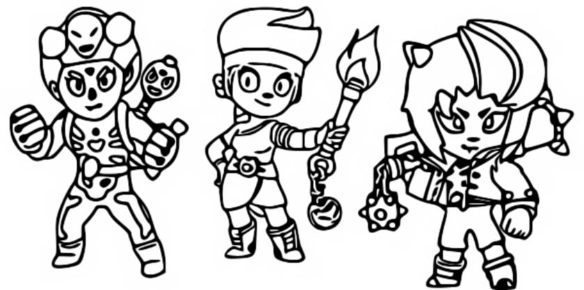 Desenho Para Colorir Brawl O Ween Amber Rosa Y Zombibi 6 - imagens para colorir brawl stars da rosa