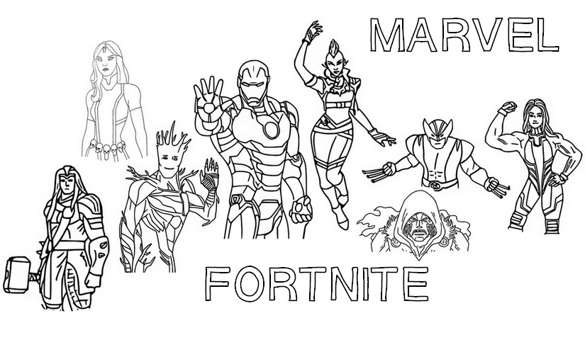 Coloring page Fortnite - Marvel : Battle Pass Chapter 2 ...