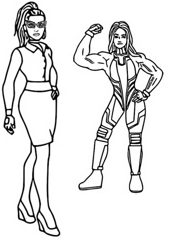 Coloring page Jennifer Walters and She-Hulk - Fortnite - Marvel