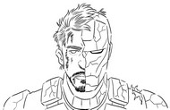 Kleurplaat Tony Stark en Iron Man