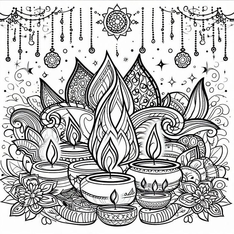 Desenho para colorir Velas